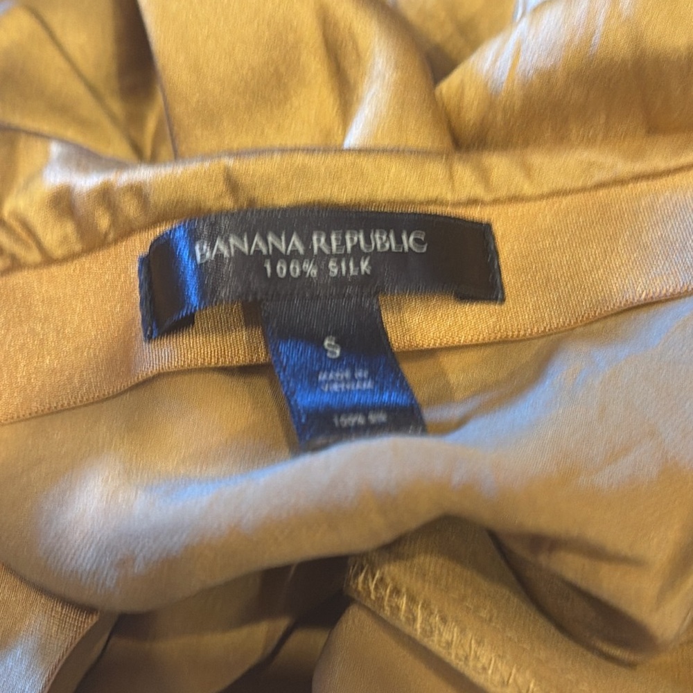 Banana Republic Gold Maxi Silk Skirt Size S - Picture 10 of 11